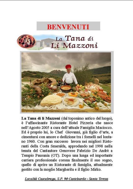 Hotel Ristorante La Tana Di Li Mazzoni Trinità dʼAgultu Extérieur photo